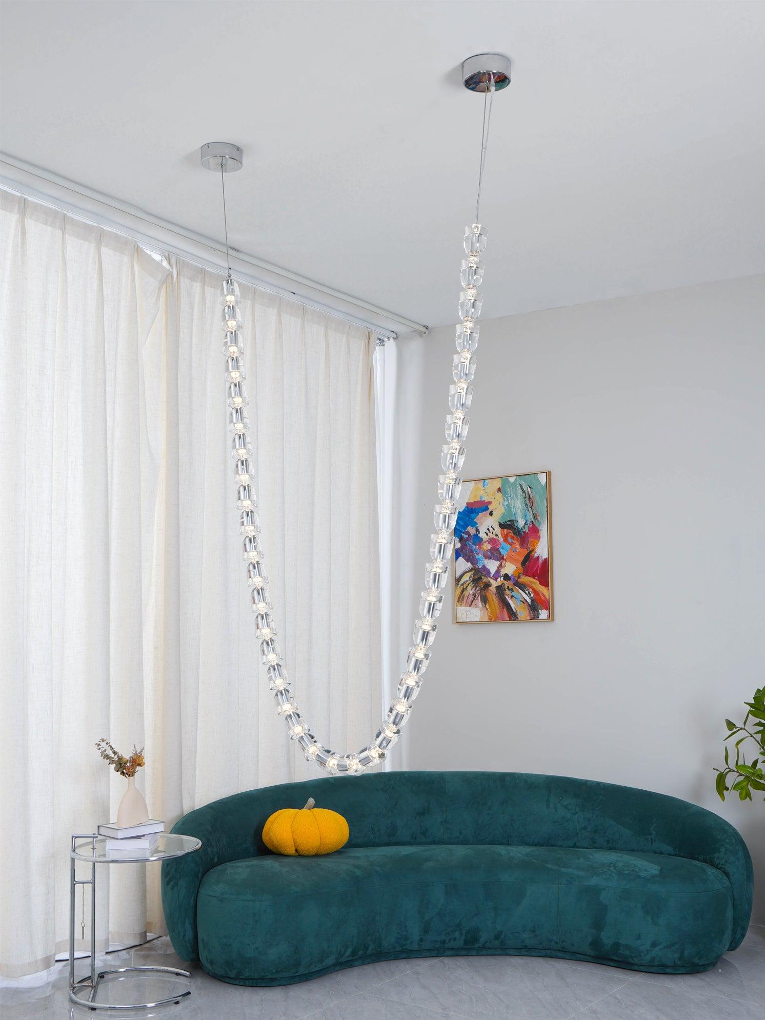Lustra Chandelier Crystal Gold LED 3-Line - Letslighting