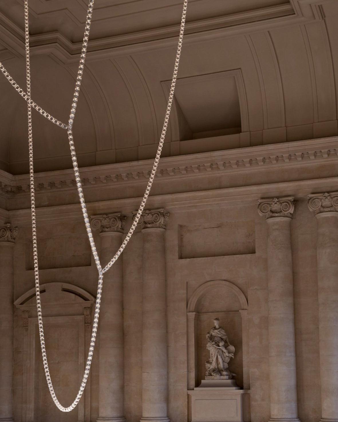 Lustra Chandelier Crystal Gold LED 3-Line - Letslighting