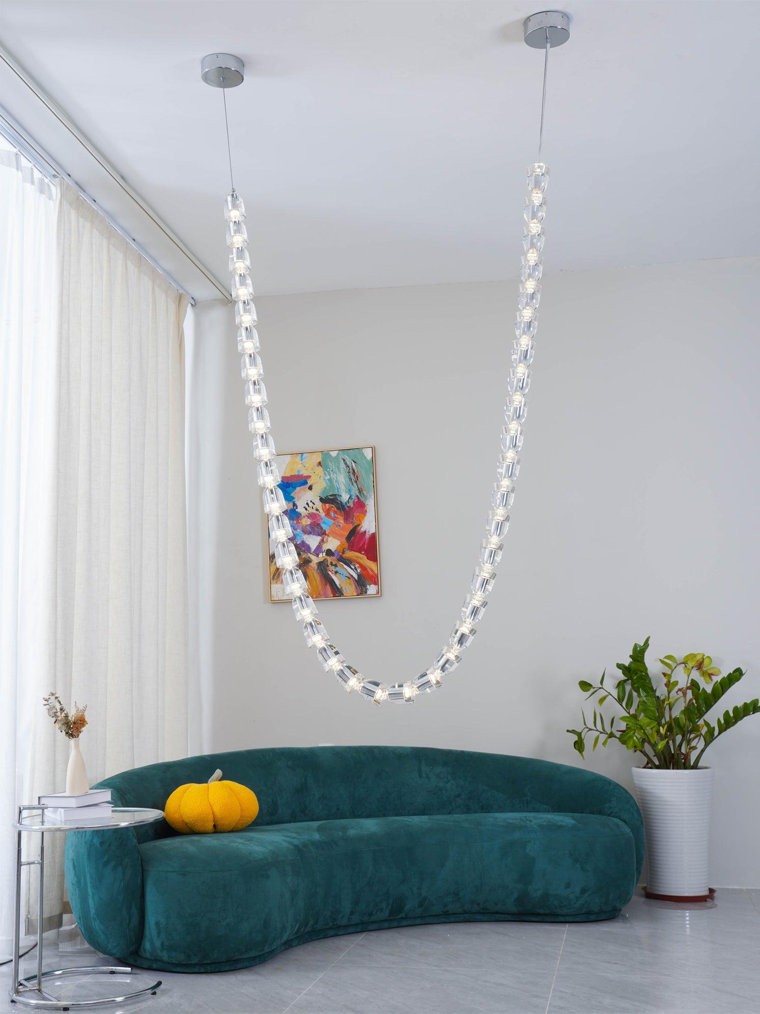 Lustra Chandelier Crystal Gold LED 3-Line - Letslighting
