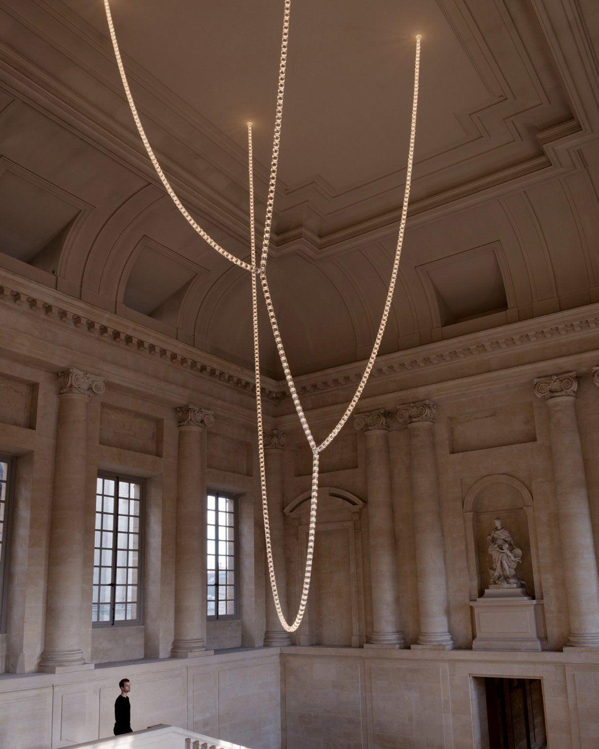Lustra Chandelier Crystal Gold LED 3-Line - Letslighting