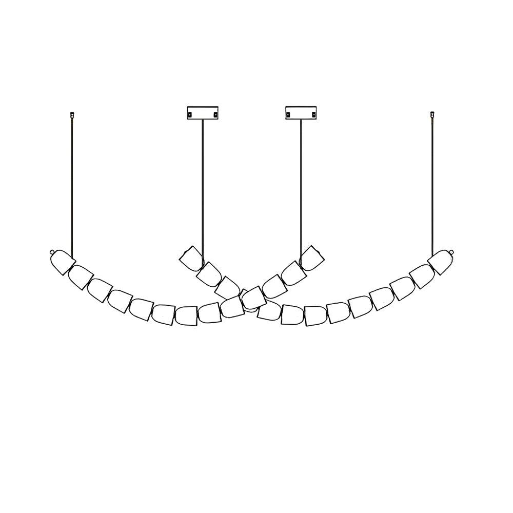 Lustra Chandelier Crystal Gold LED 3-Line - Letslighting