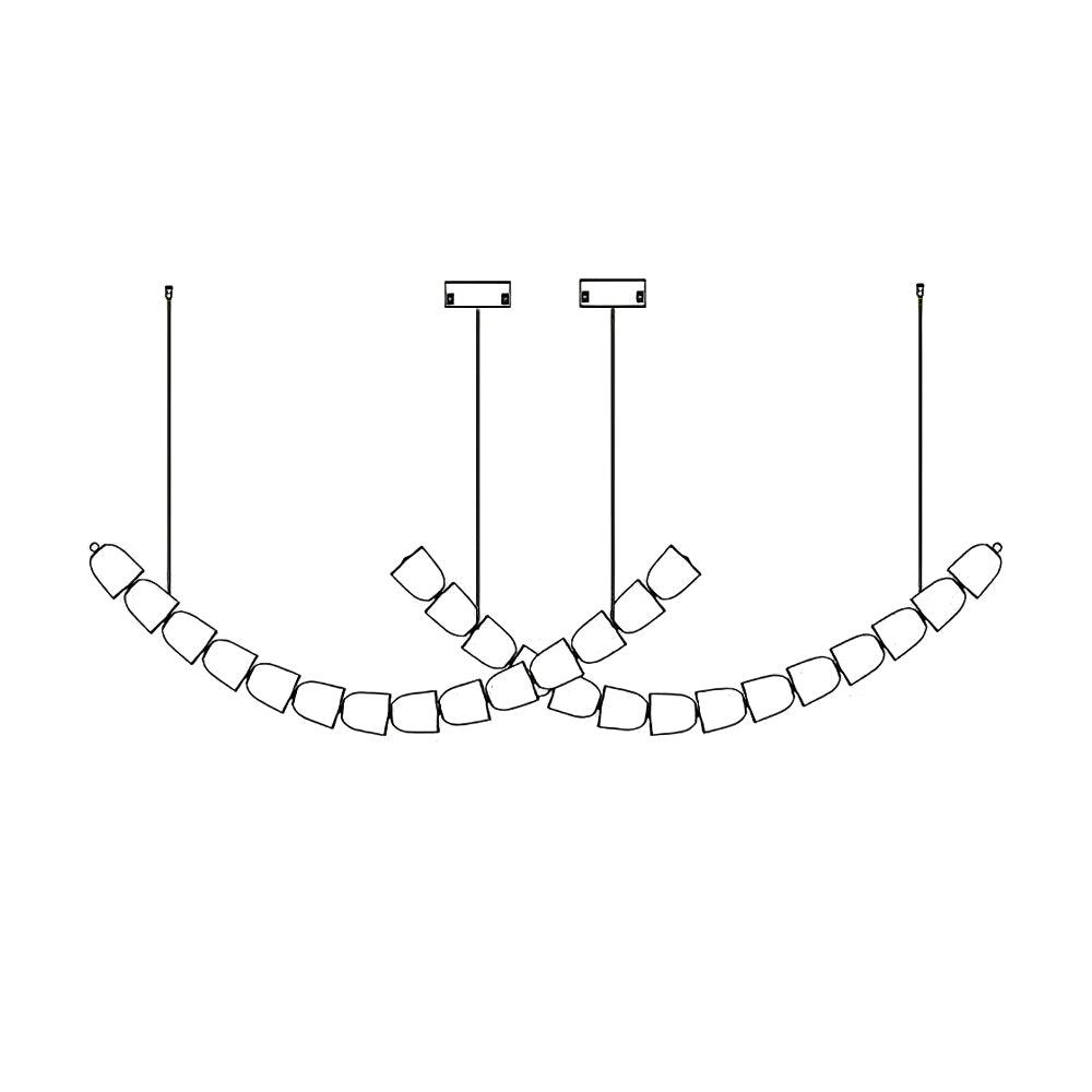 Lustra Chandelier Crystal Gold LED 3-Line - Letslighting