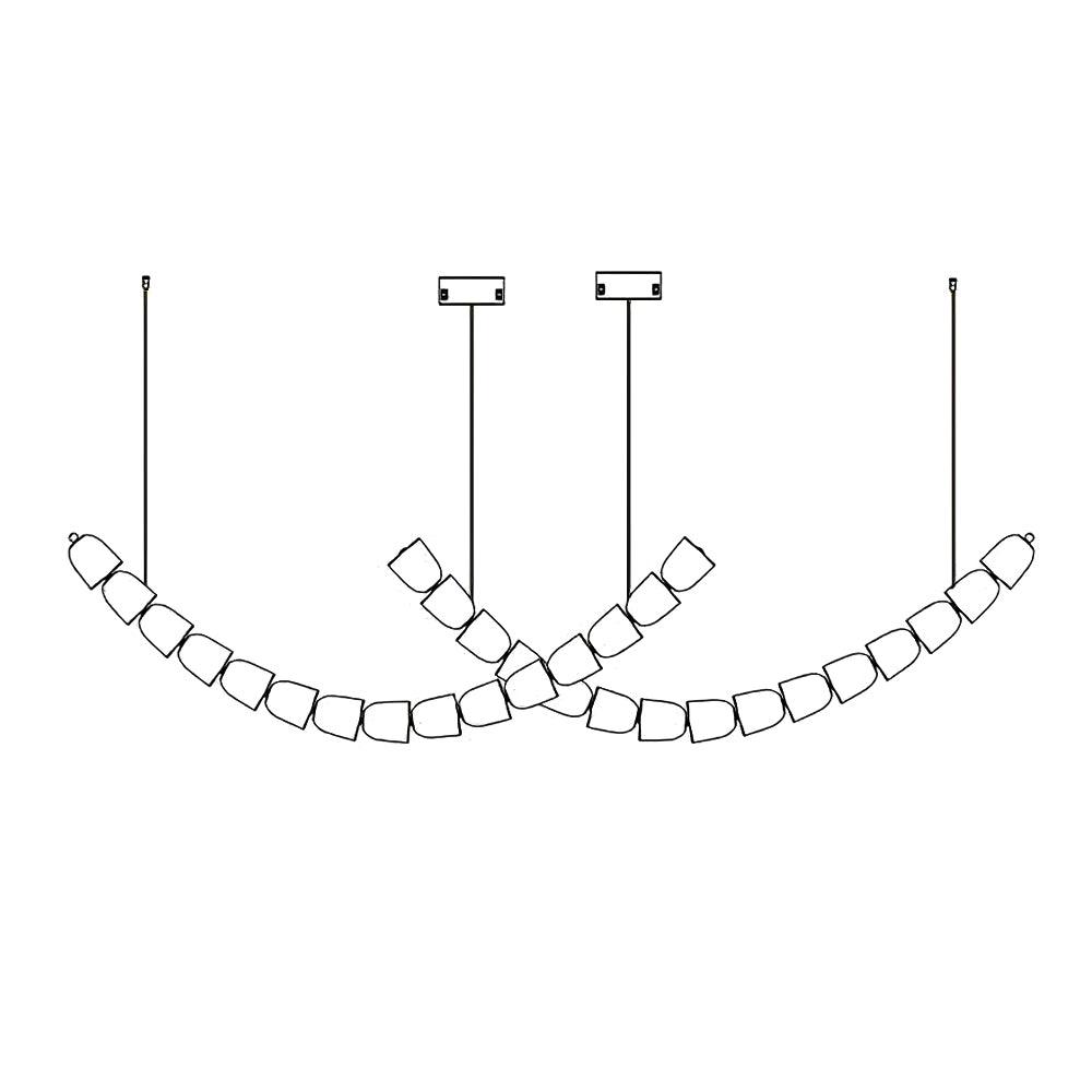 Lustra Chandelier Chrome Interlacing Crystal Lines - Letslighting