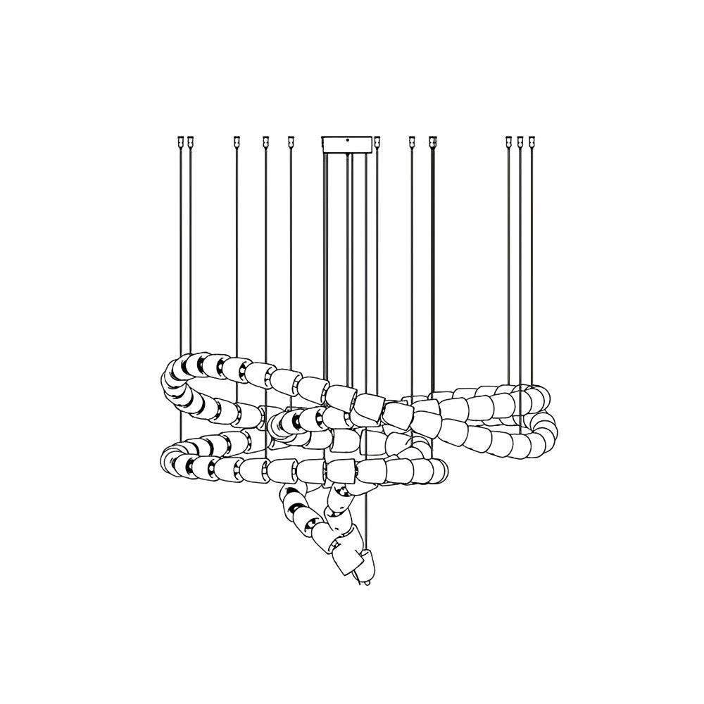 Lustra Chandelier Crystal Gold LED 3-Line - Letslighting