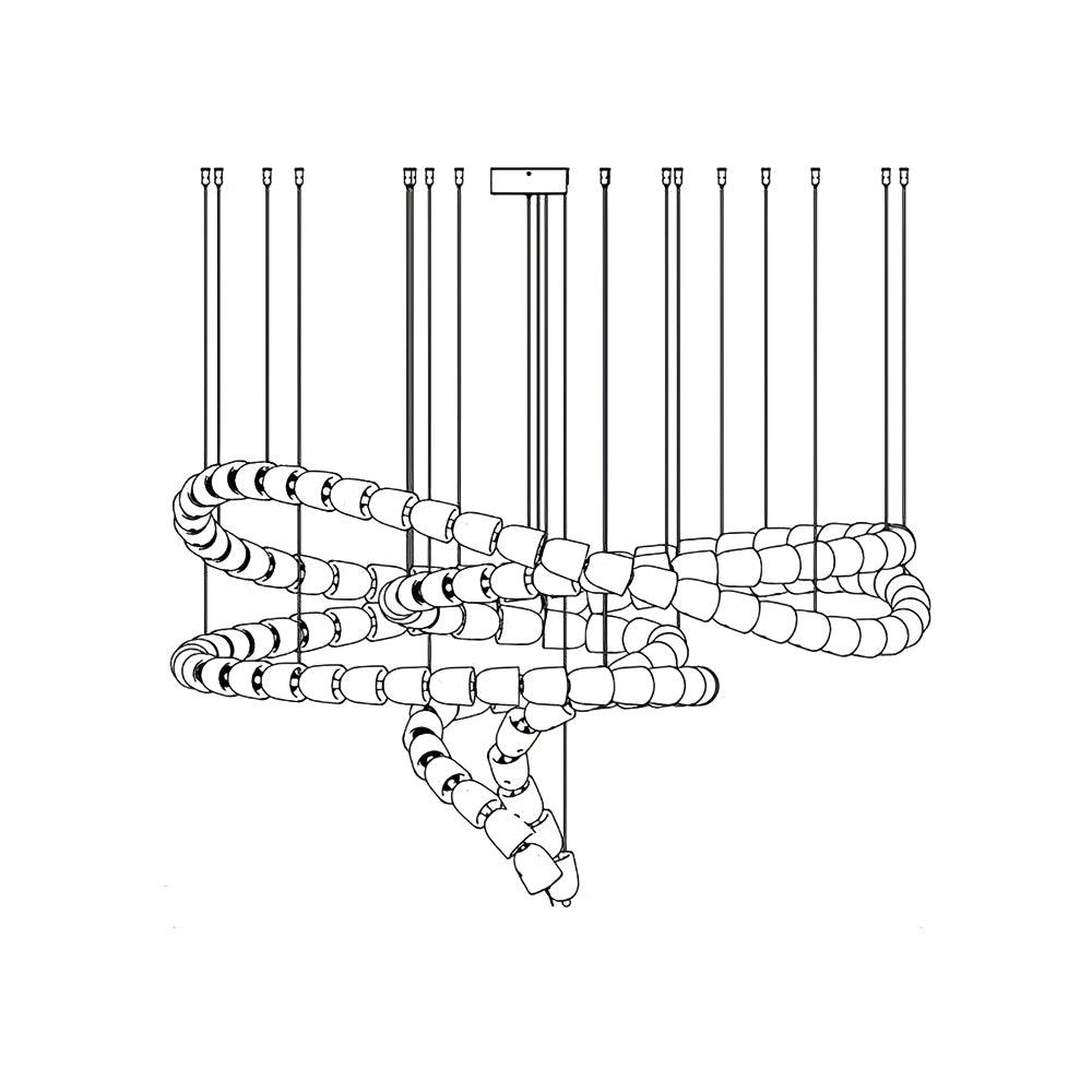 Lustra Chandelier Crystal Gold LED 3-Line - Letslighting