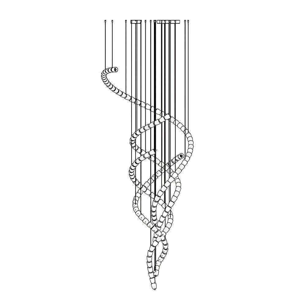 Lustra Chandelier Crystal Gold LED 3-Line - Letslighting