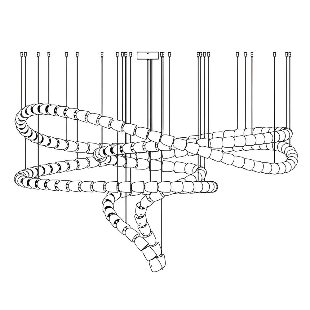 Lustra Chandelier Crystal Gold LED 3-Line - Letslighting
