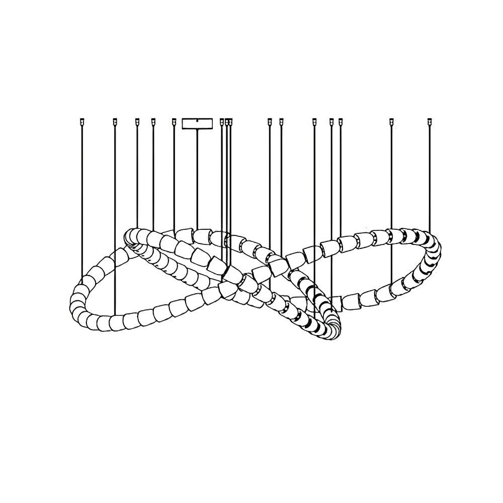 Lustra Chandelier Crystal Gold LED 3-Line - Letslighting