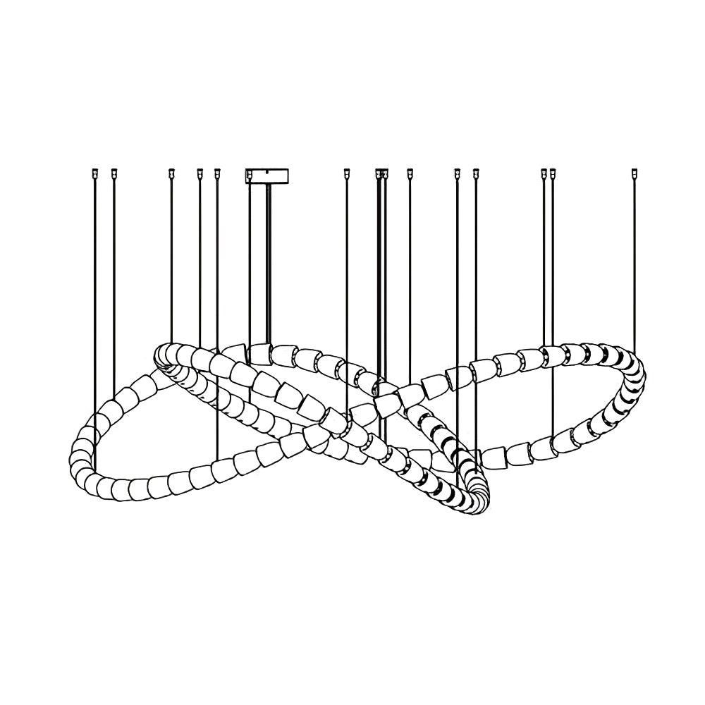 Lustra Chandelier Crystal Gold LED 3-Line - Letslighting