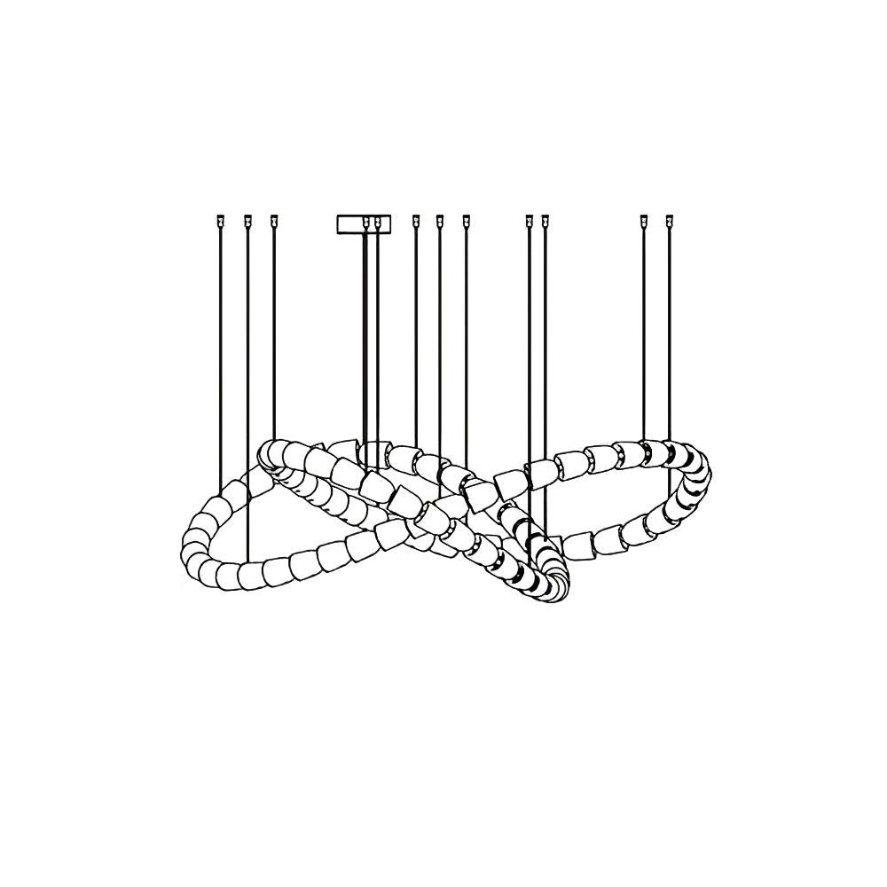 Lustra Chandelier Crystal Gold LED 3-Line - Letslighting