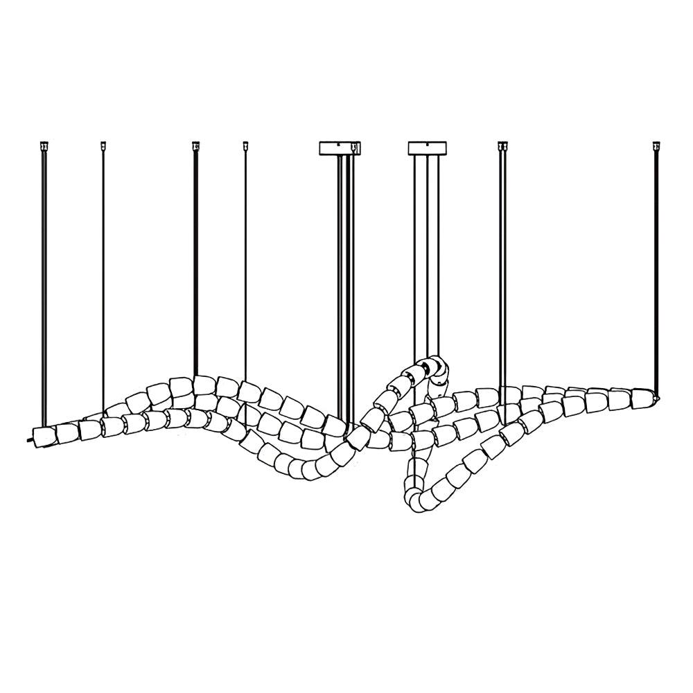 Lustra Chandelier Crystal Gold LED 3-Line - Letslighting