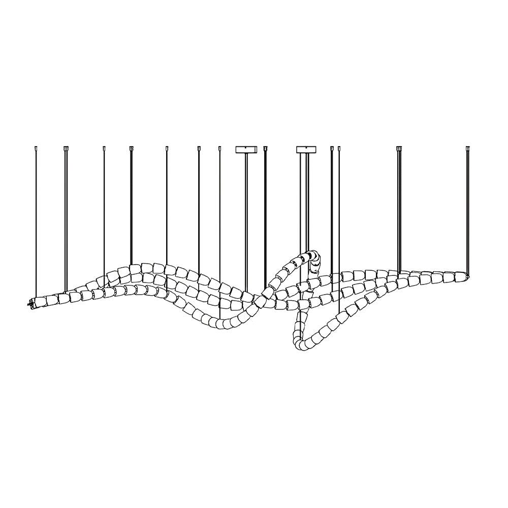 Lustra Chandelier Crystal Gold LED 3-Line - Letslighting