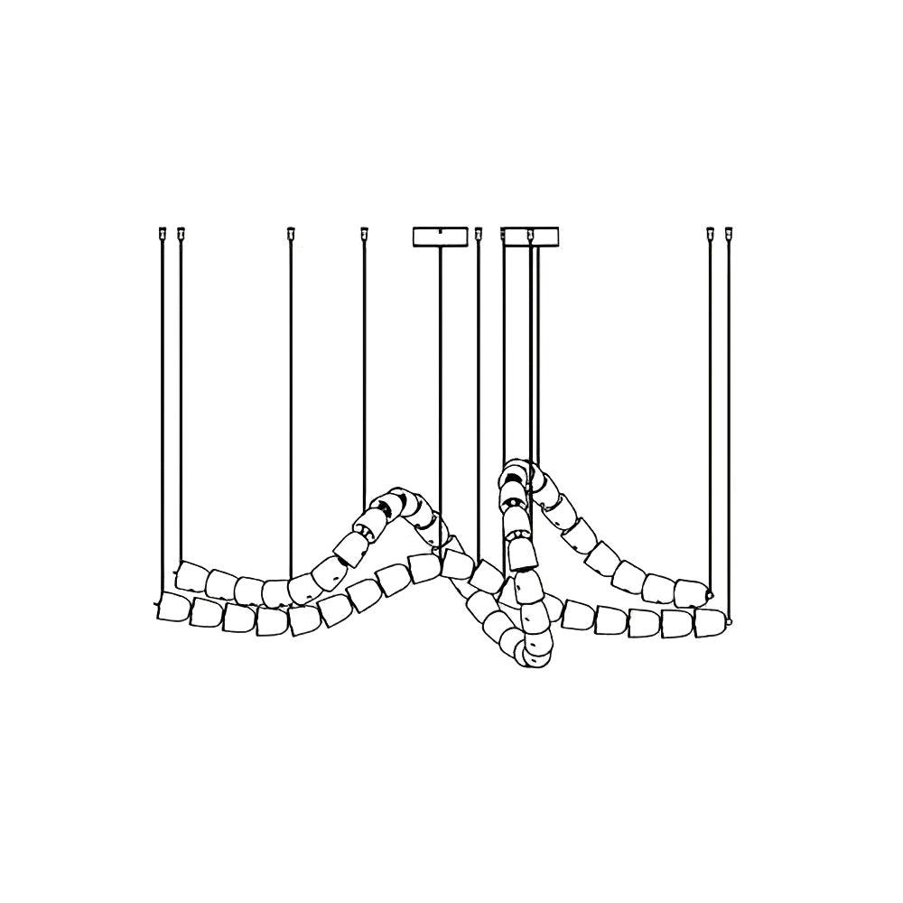 Lustra Chandelier Crystal Gold LED 3-Line - Letslighting