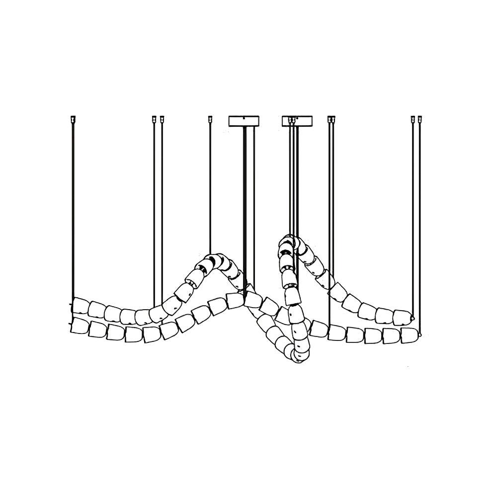 Lustra Chandelier Crystal Gold LED 3-Line - Letslighting