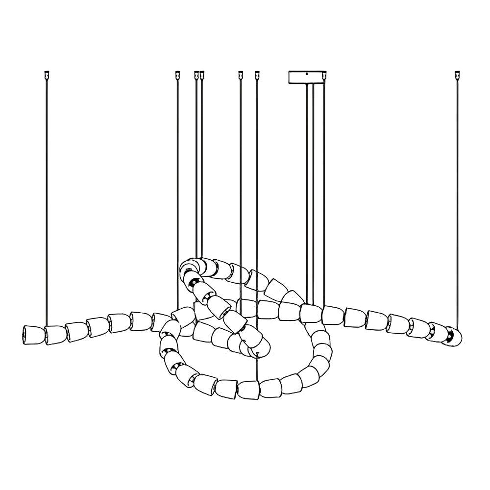 Lustra Chandelier Crystal Gold LED 3-Line - Letslighting