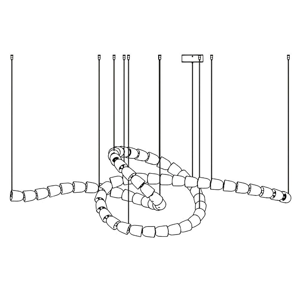 Lustra Chandelier Crystal Gold LED 3-Line - Letslighting