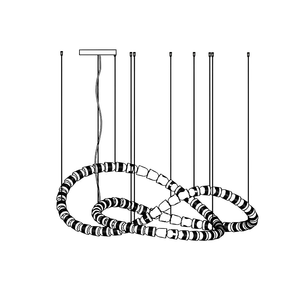 Lustra Chandelier Crystal Gold LED 3-Line - Letslighting