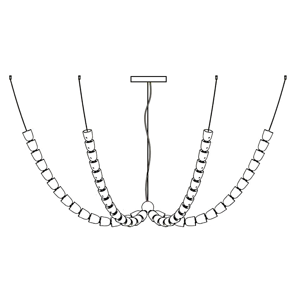 Lustra Chandelier Crystal Gold LED 3-Line - Letslighting