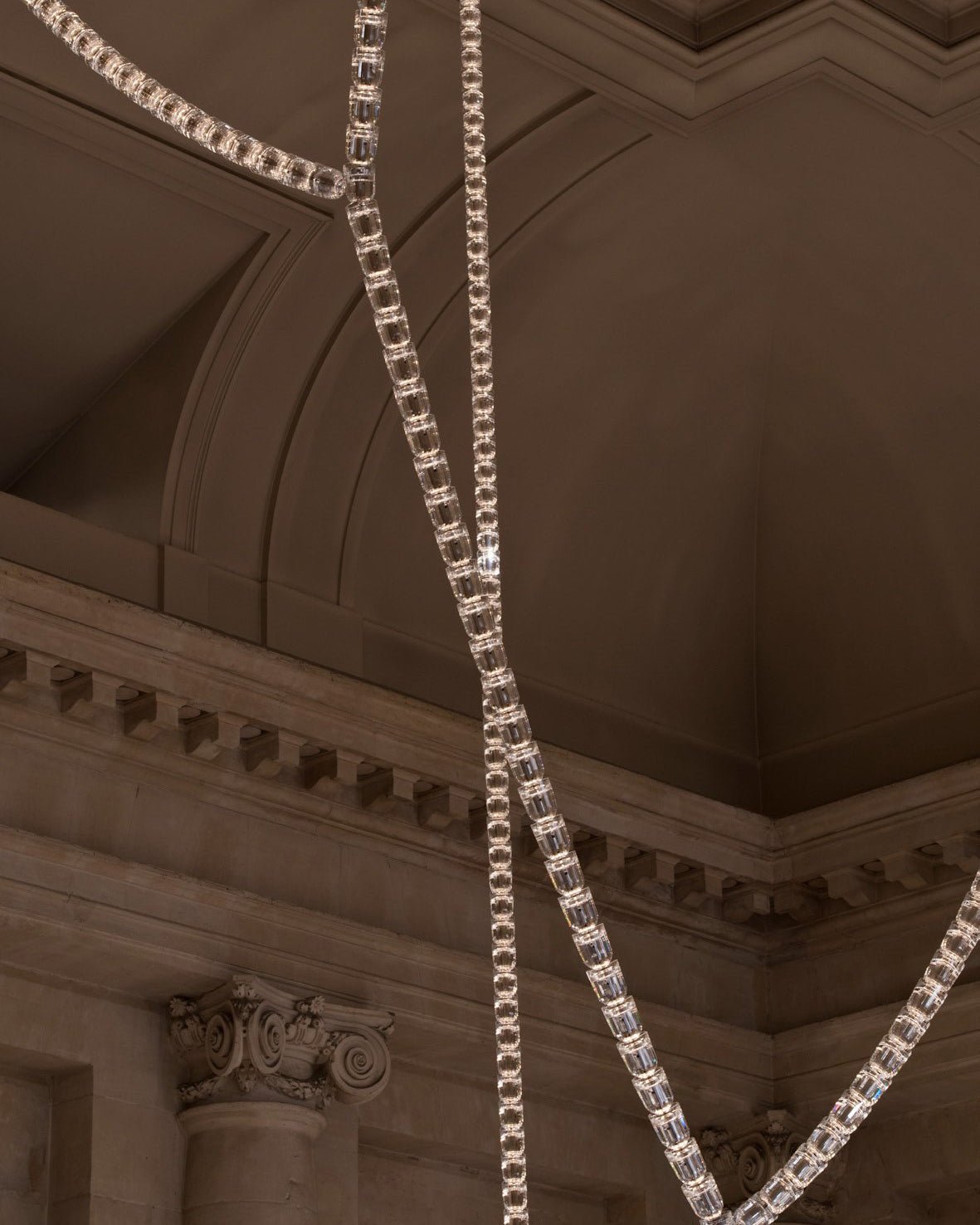 Lustra Chandelier Chrome Interlacing Crystal Lines - Letslighting