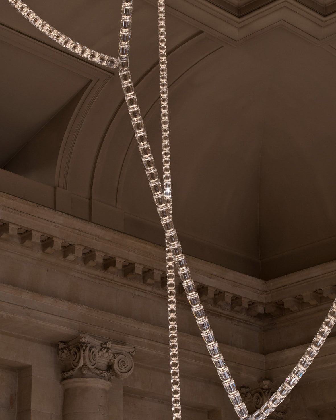 Lustra Chandelier Crystal Gold LED 3-Line - Letslighting