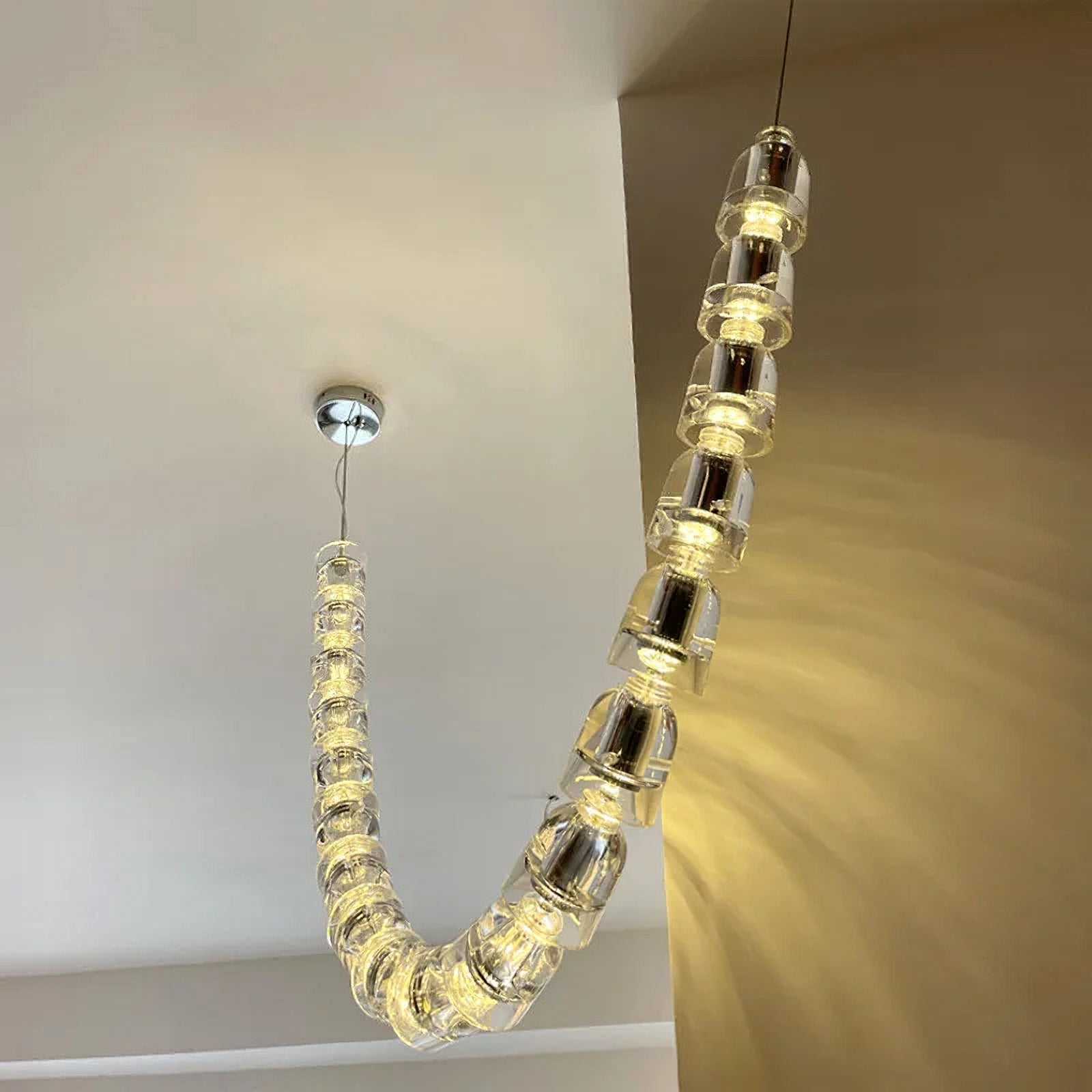 Lustra Chandelier Crystal Gold LED 3-Line - Letslighting
