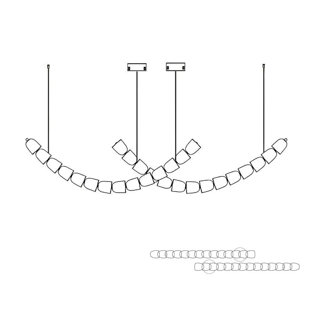Lustra Chandelier Chrome Interlacing Crystal Lines - Letslighting