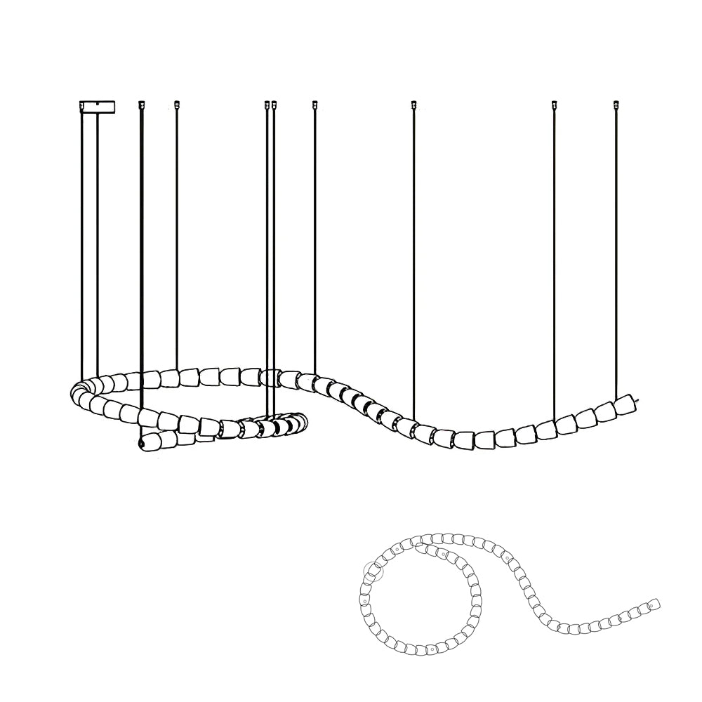Lustra Chandelier Chrome Interlacing Crystal Lines - Letslighting