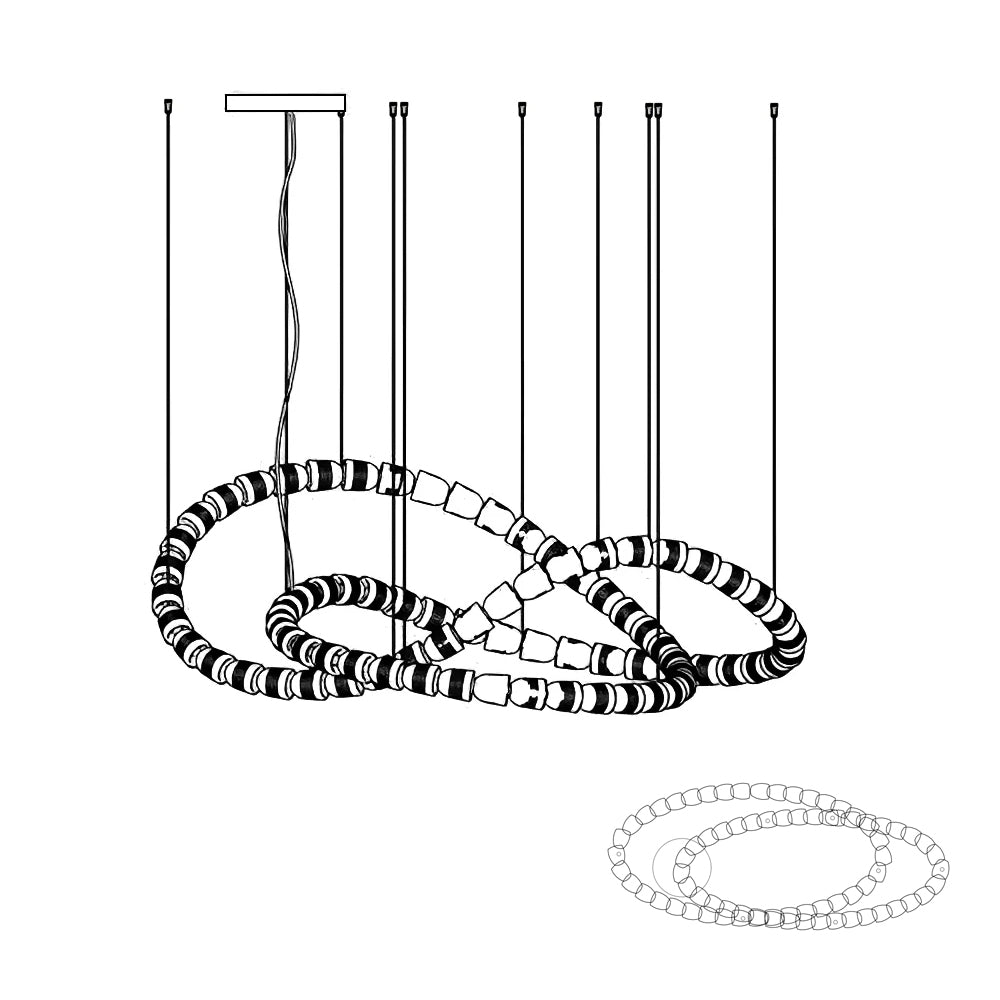 Lustra Chandelier Chrome Interlacing Crystal Lines - Letslighting