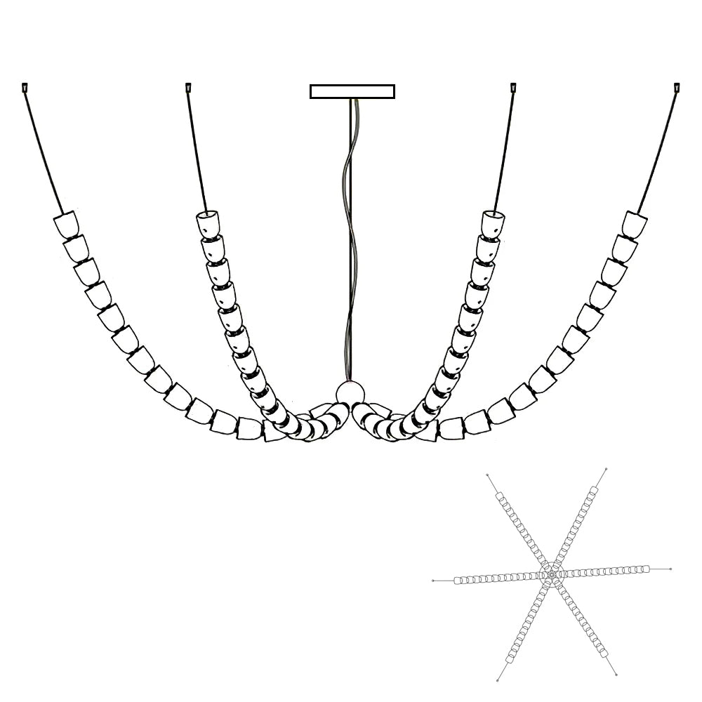 Lustra Chandelier Chrome Interlacing Crystal Lines - Letslighting
