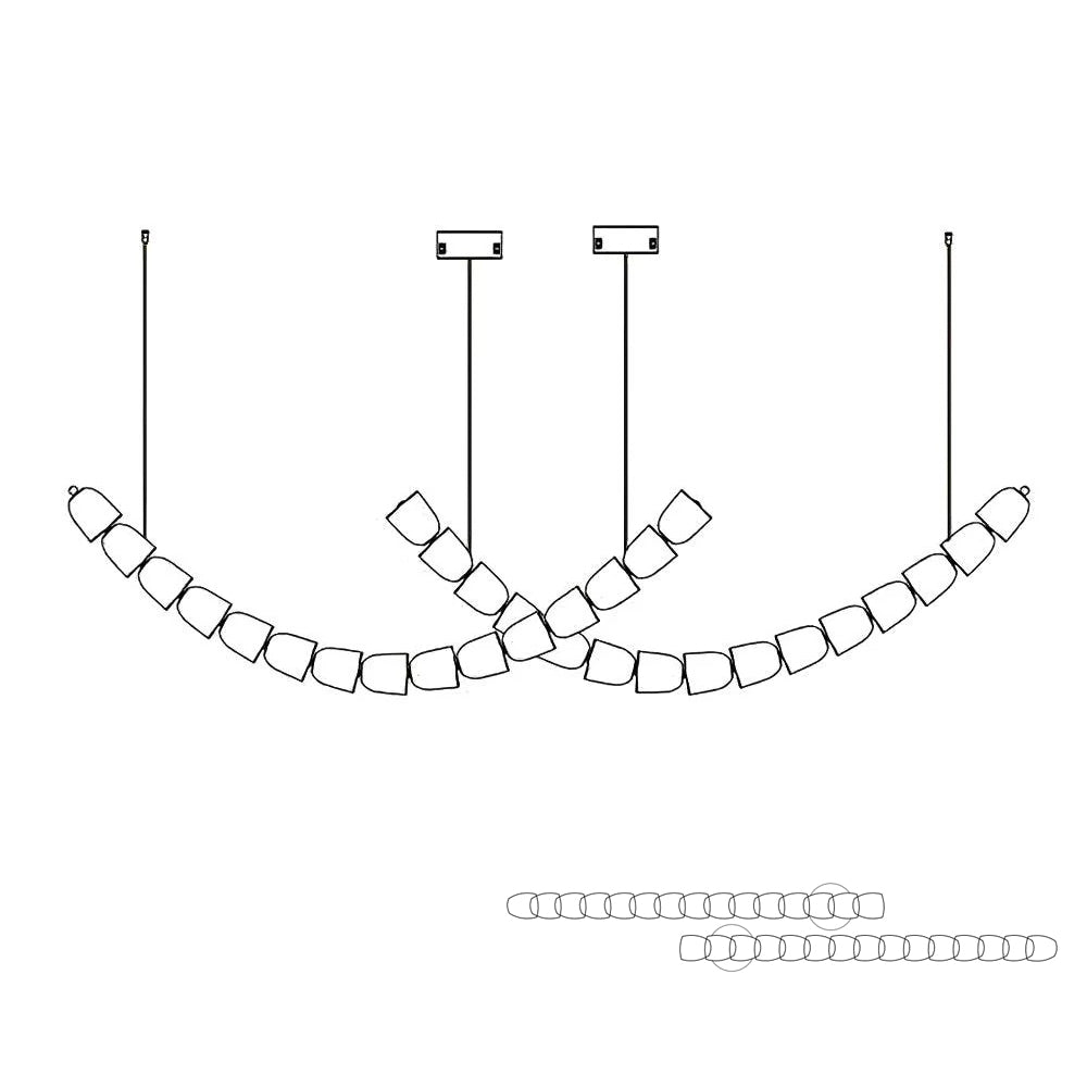 Lustra Chandelier Chrome Interlacing Crystal Lines - Letslighting