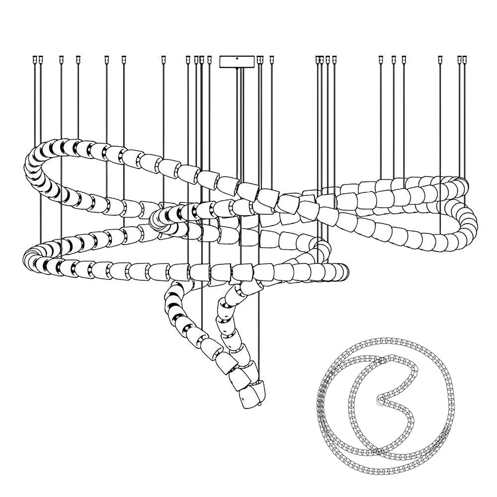 Lustra Chandelier Chrome Interlacing Crystal Lines - Letslighting