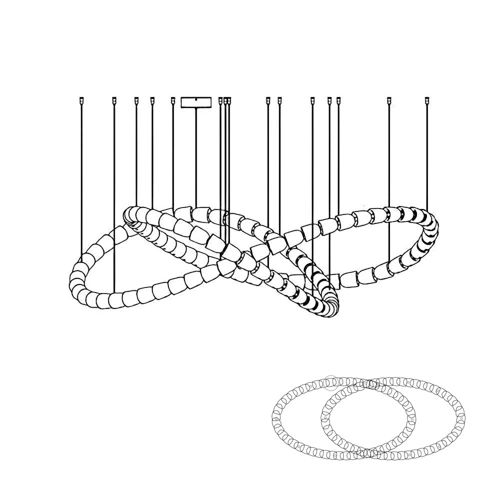 Lustra Chandelier Chrome Interlacing Crystal Lines - Letslighting