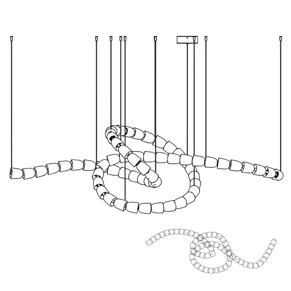 Lustra Chandelier Chrome Interlacing Crystal Lines - Letslighting