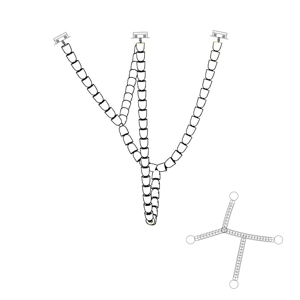 Lustra Chandelier Chrome Interlacing Crystal Lines - Letslighting