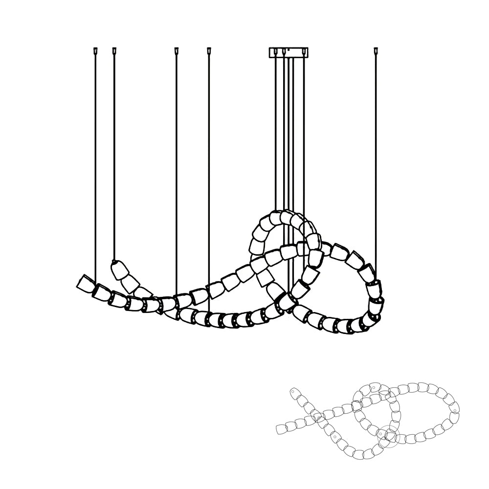 Lustra Chandelier Chrome Interlacing Crystal Lines - Letslighting