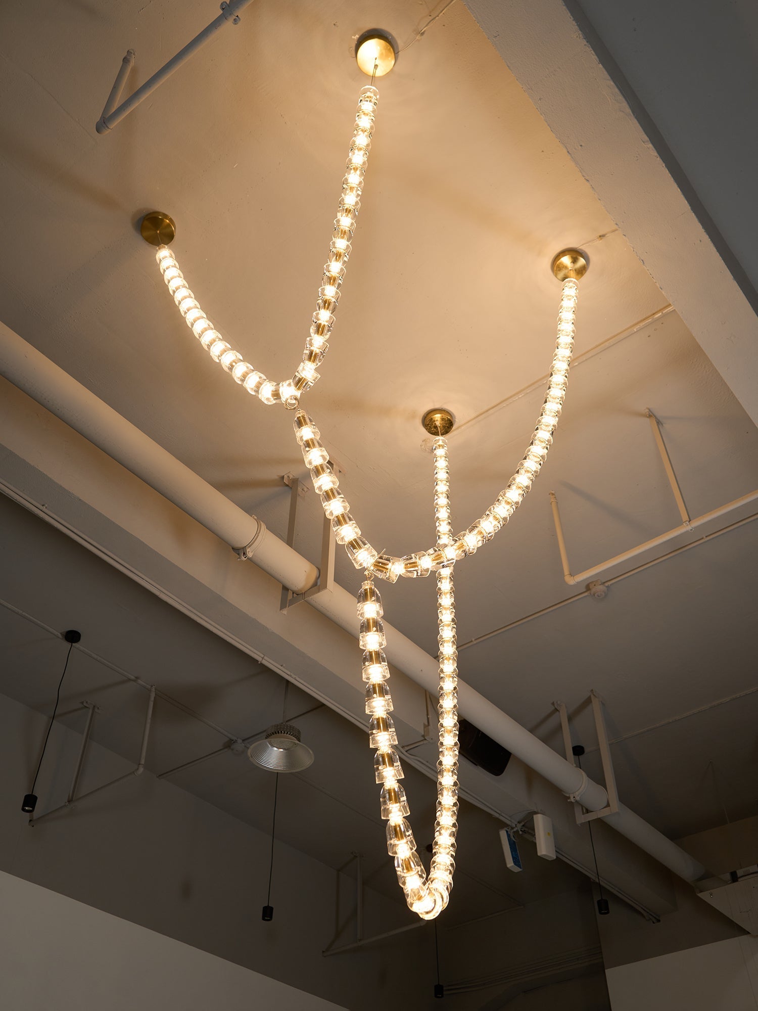 Lustra Chandelier Crystal Gold LED 3-Line - Letslighting