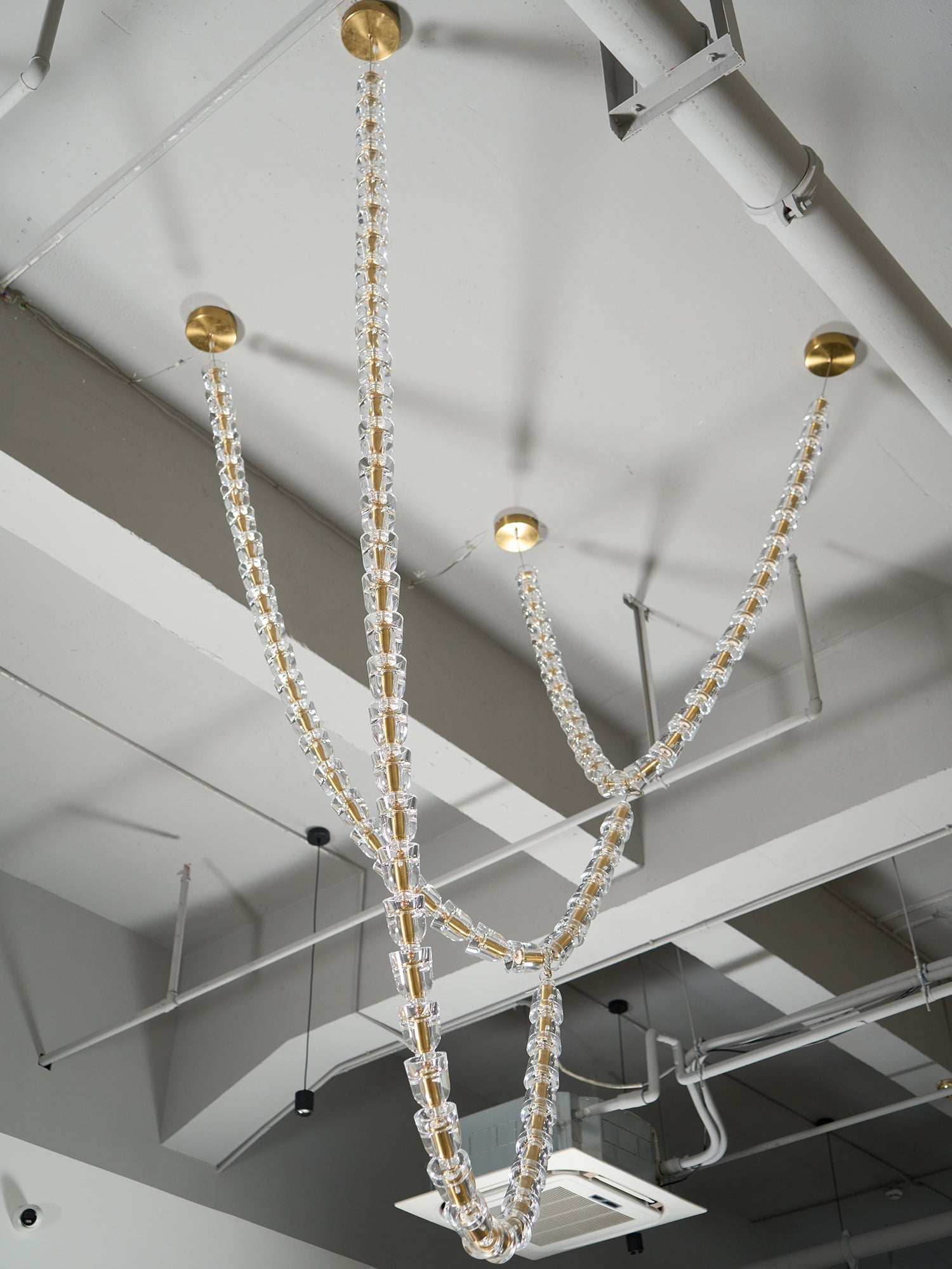 Lustra Chandelier Crystal Gold LED 3-Line - Letslighting