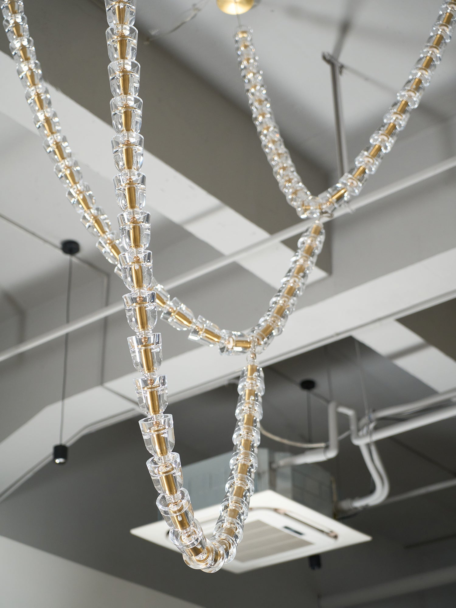 Lustra Chandelier Crystal Gold LED 3-Line - Letslighting