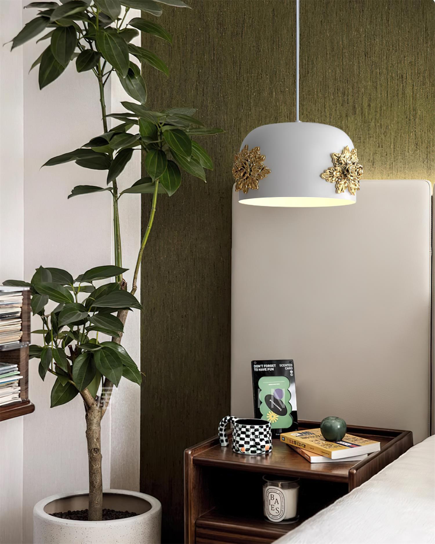 Gaina Pendant Lamp Floral Drum - Letslighting