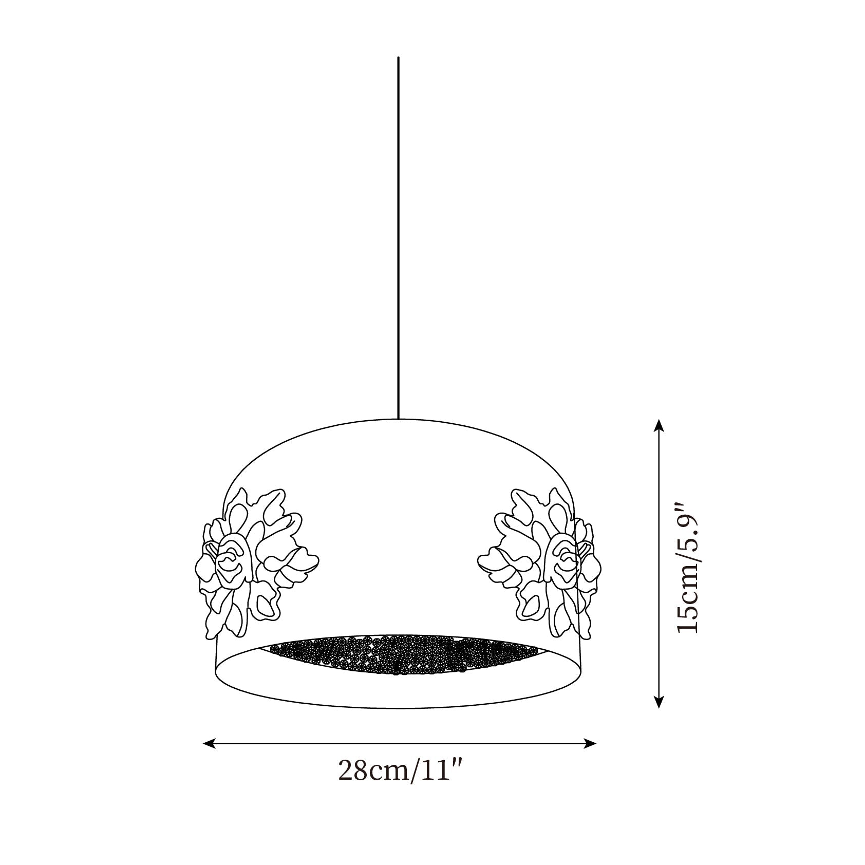 Gaina Pendant Lamp Floral Drum - Letslighting