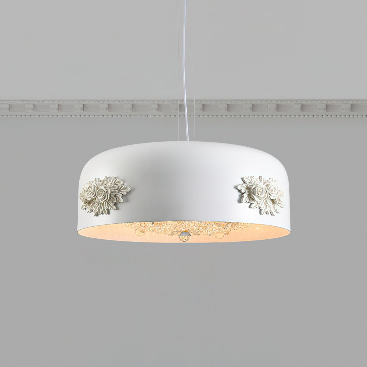 Gaina Pendant Lamp Floral Drum - Letslighting