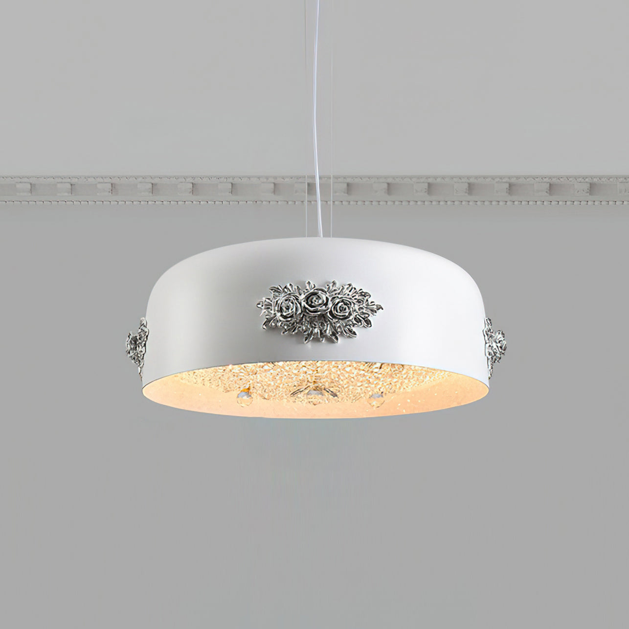 Gaina Pendant Lamp Floral Drum - Letslighting