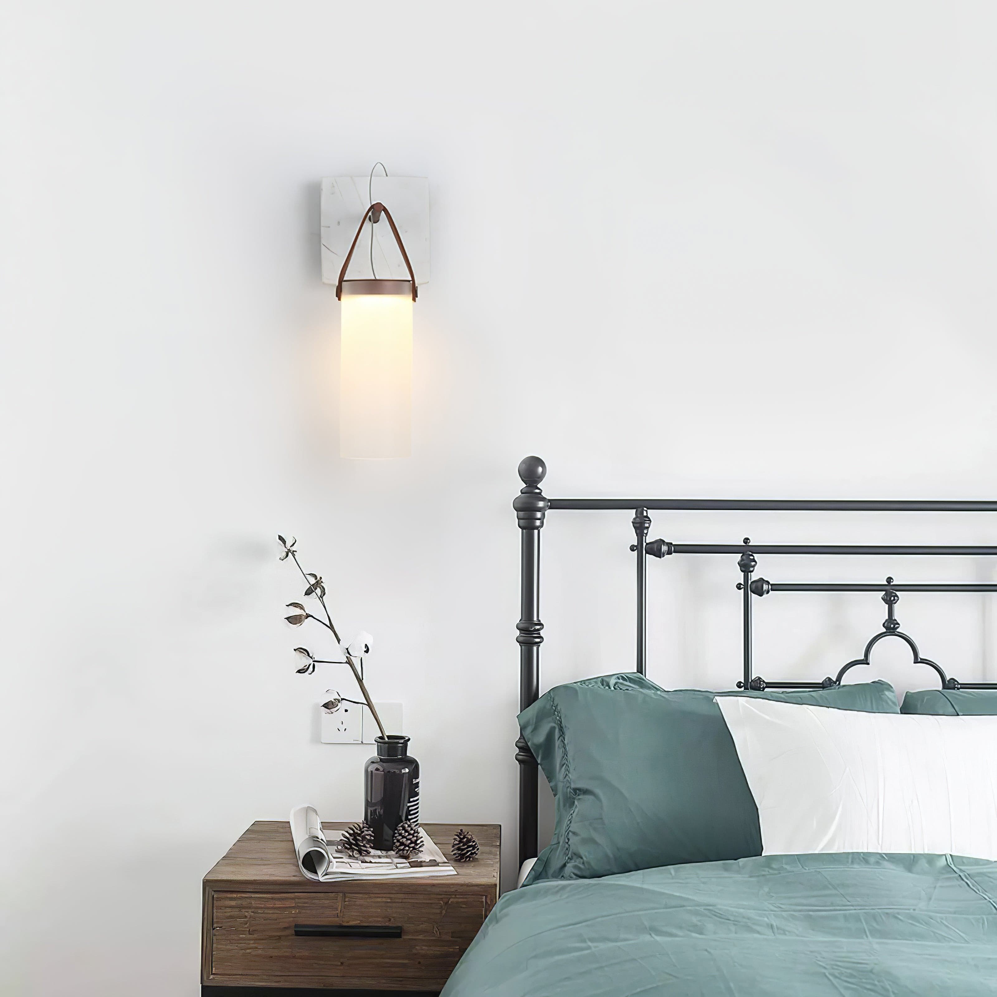 Galerie Wall Lamp Fontana Glass Leather Marble - Letslighting