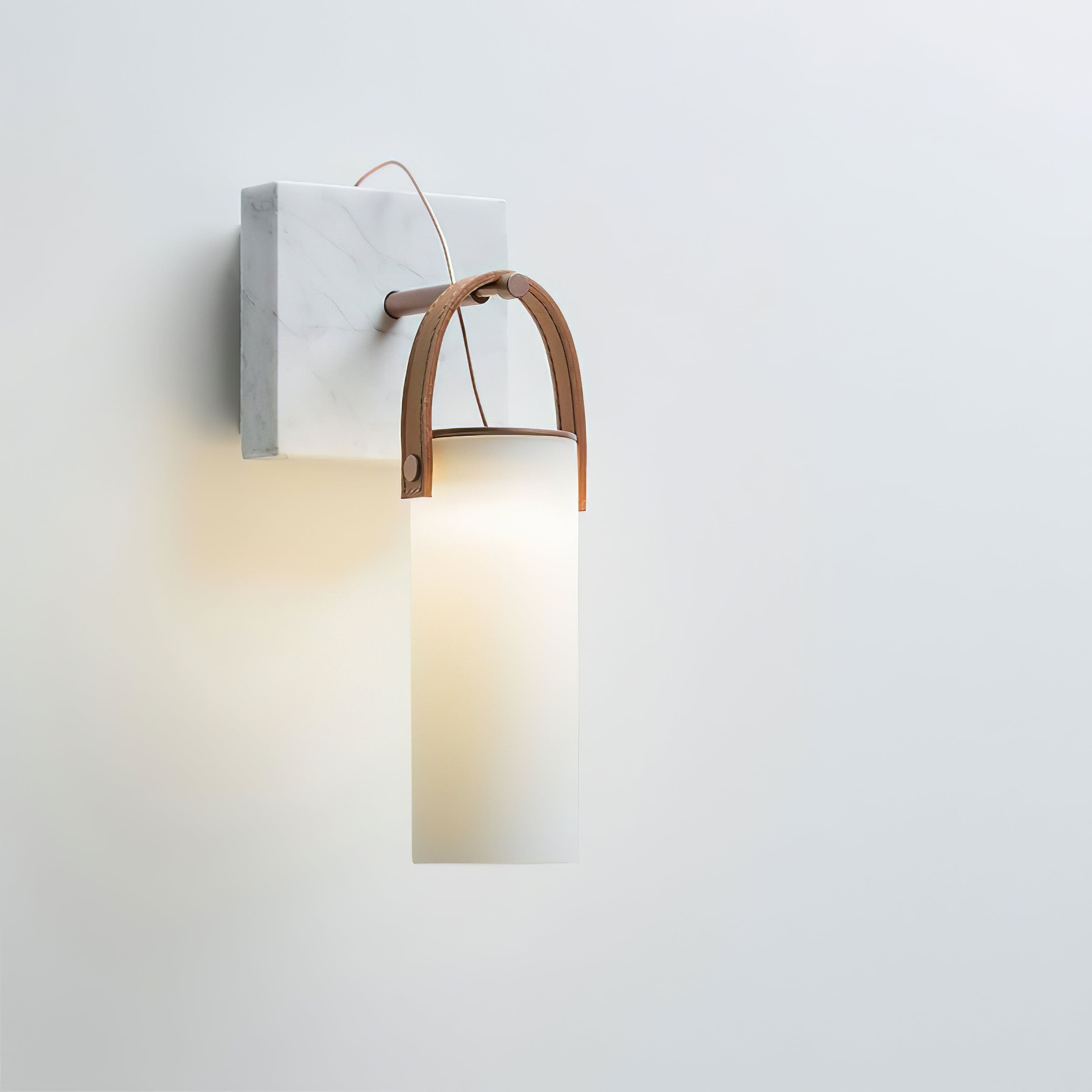 Galerie Wall Lamp Fontana Glass Leather Marble - Letslighting