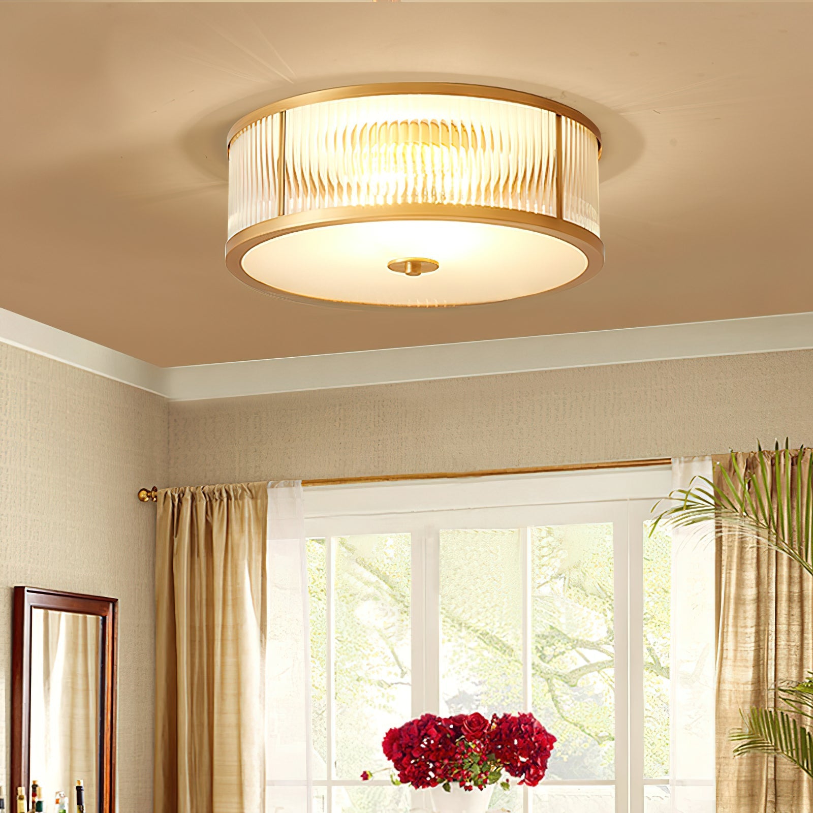 Avvynila Modern Minimalist Brass Glass CeIling Lamp - Letslighting