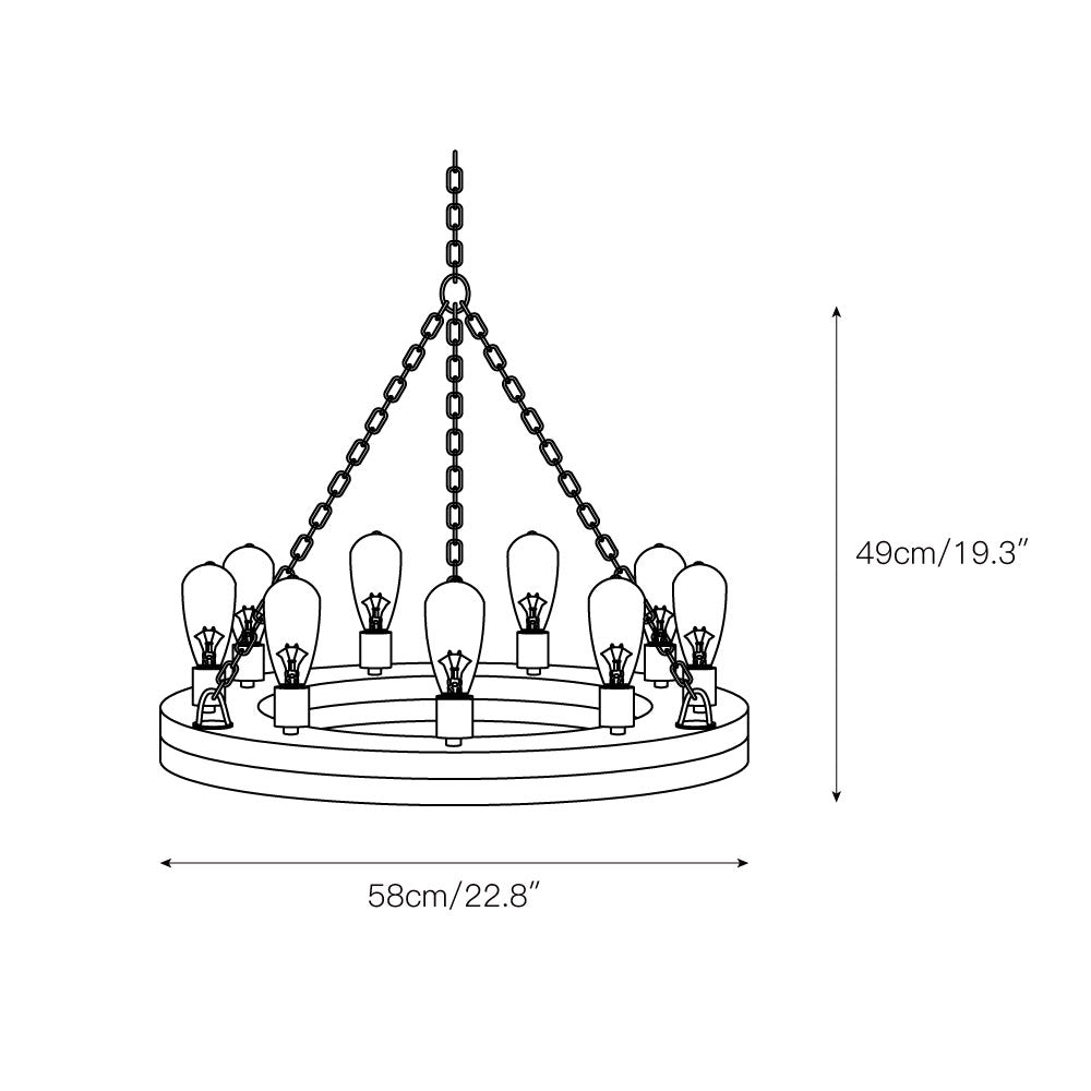 Armirila Vintage Industrial Wood Chandelier - Letslighting
