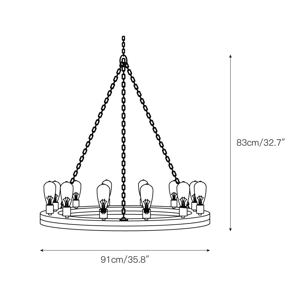 Armirila Vintage Industrial Wood Chandelier - Letslighting