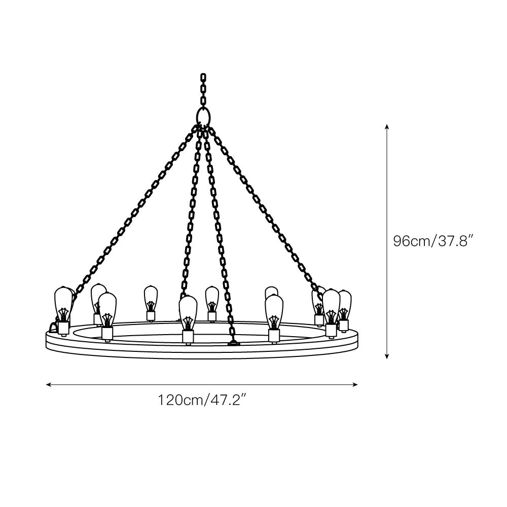 Armirila Vintage Industrial Wood Chandelier - Letslighting