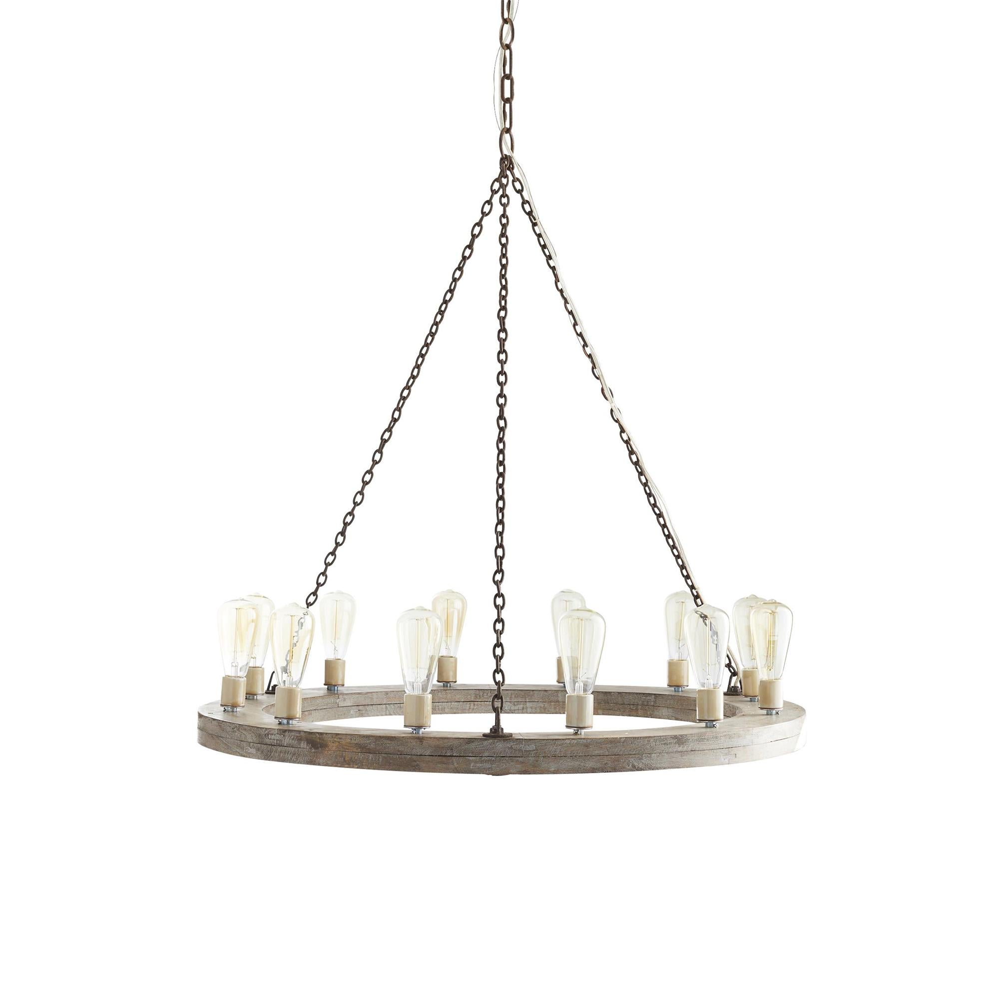 Armirila Vintage Industrial Wood Chandelier - Letslighting