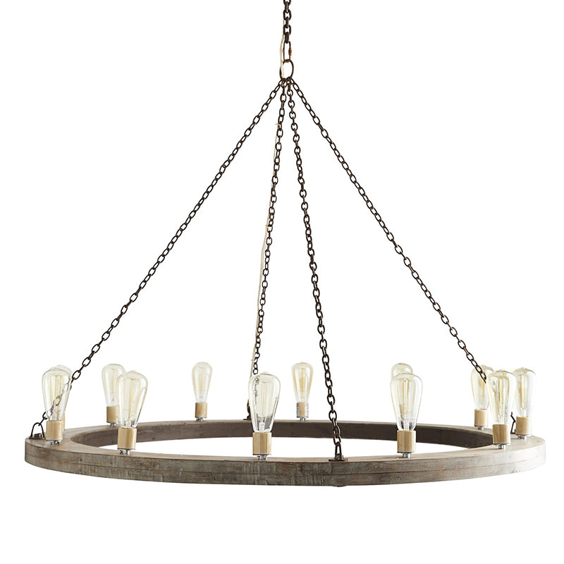Armirila Vintage Industrial Wood Chandelier - Letslighting